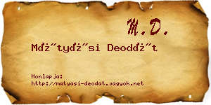 Mátyási Deodát névjegykártya